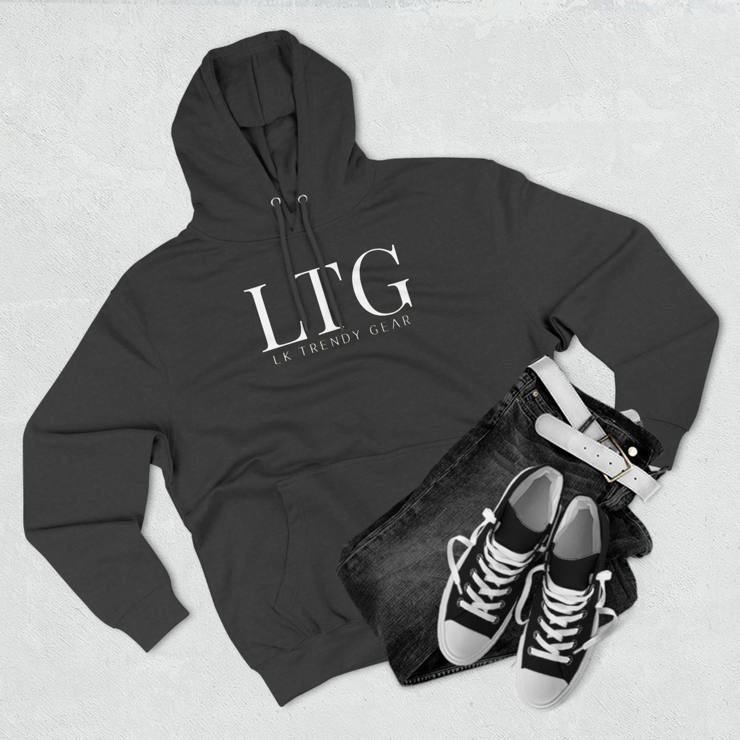 LK Trendy Three-Panel Fleece Hoodie with large logo