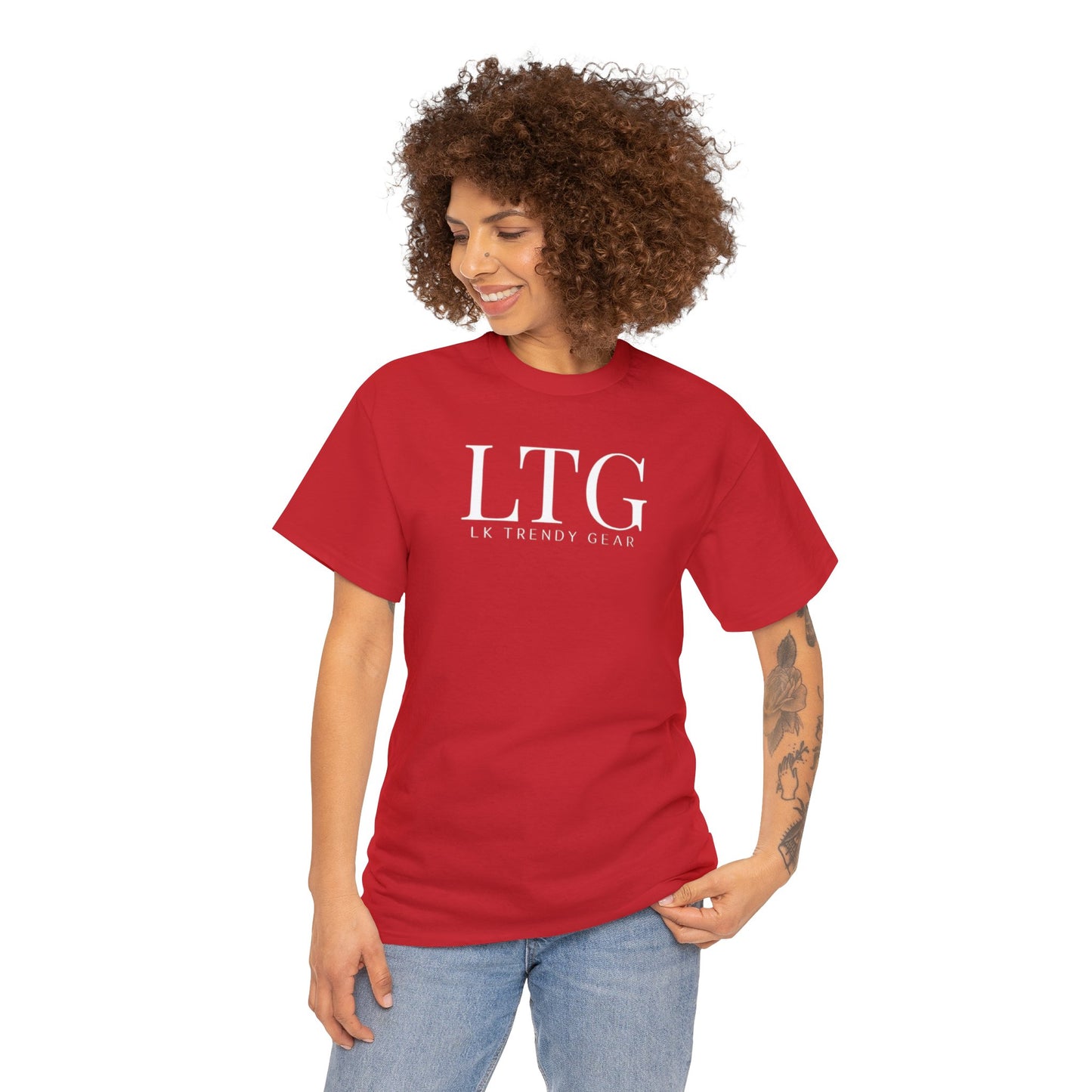 LK Trendy Unisex Heavy Cotton Tee With Large chest Logo