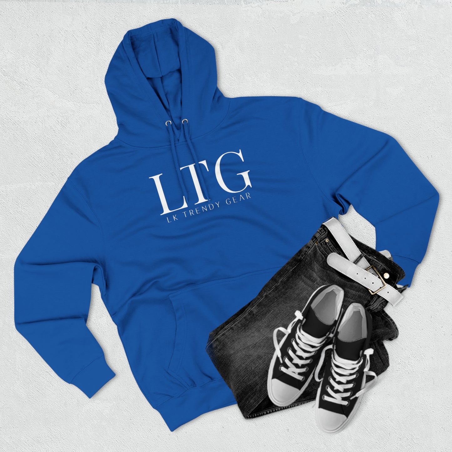 LK Trendy Three-Panel Fleece Hoodie with large logo