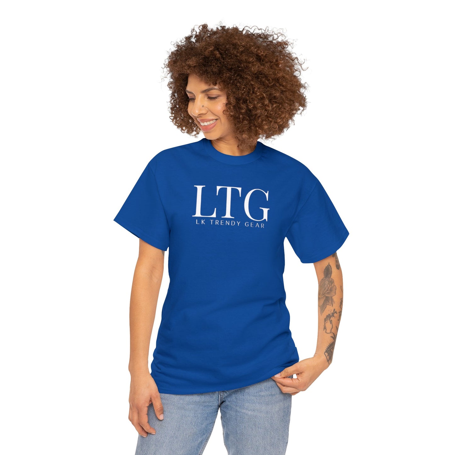 LK Trendy Unisex Heavy Cotton Tee With Large chest Logo