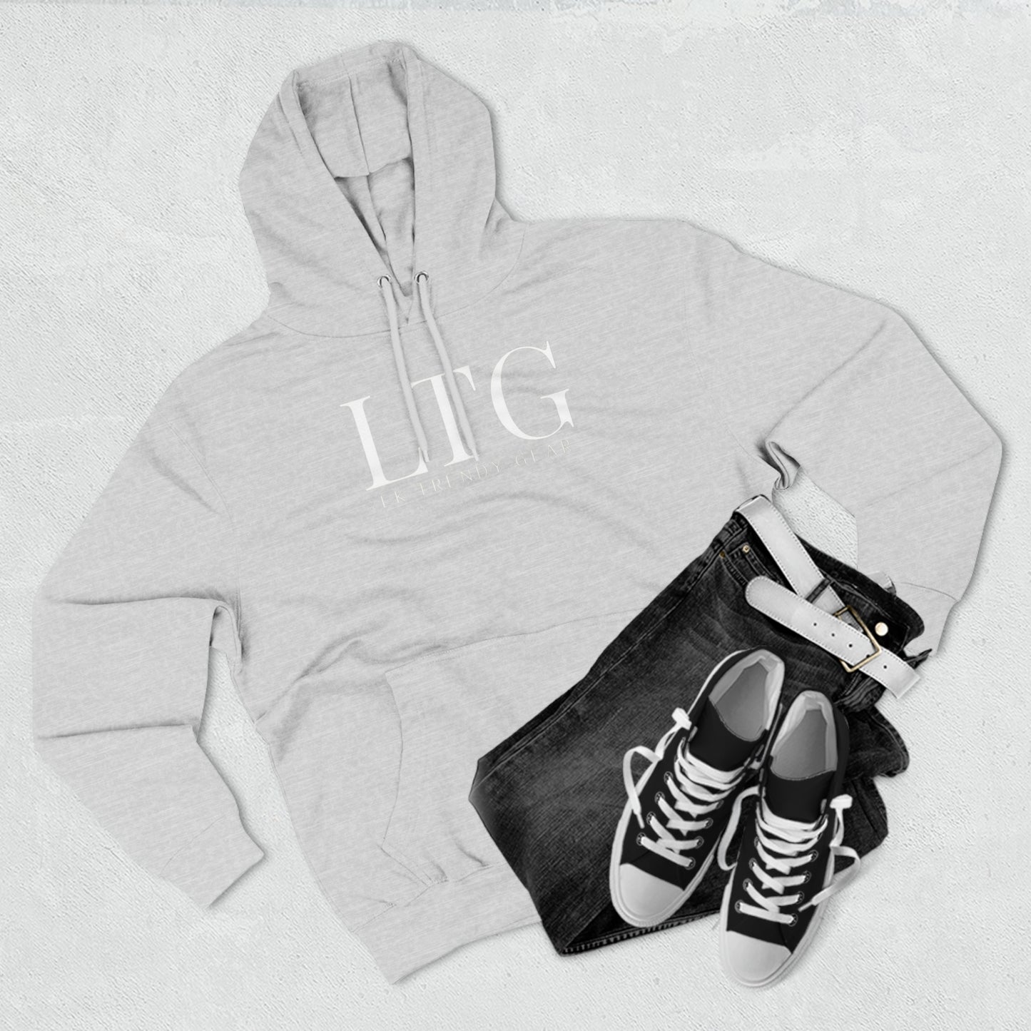 LK Trendy Three-Panel Fleece Hoodie with large logo