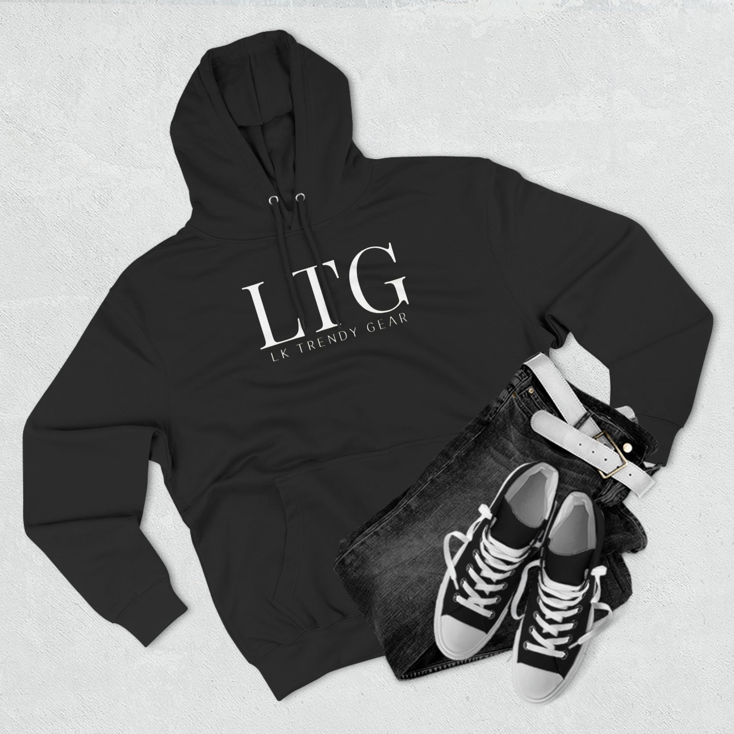 LK Trendy Three-Panel Fleece Hoodie with large logo