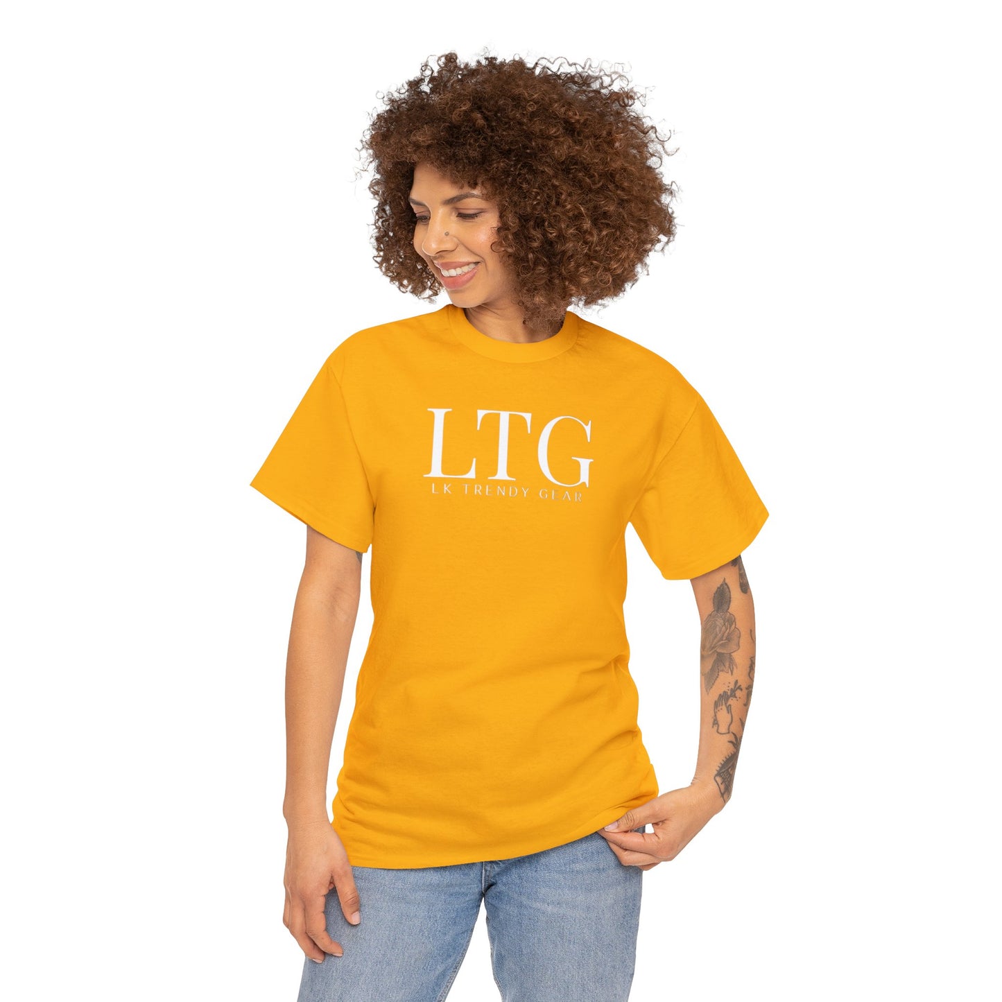 LK Trendy Unisex Heavy Cotton Tee With Large chest Logo