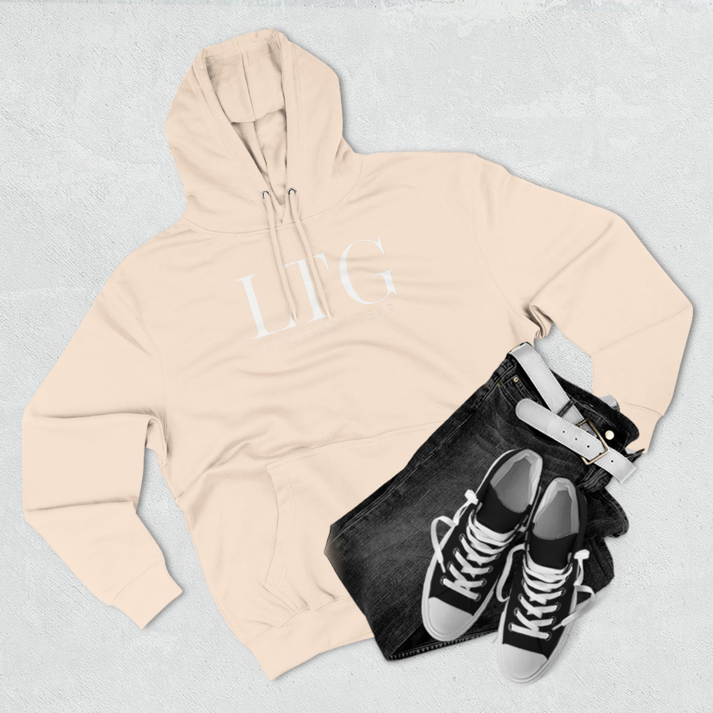 LK Trendy Three-Panel Fleece Hoodie with large logo